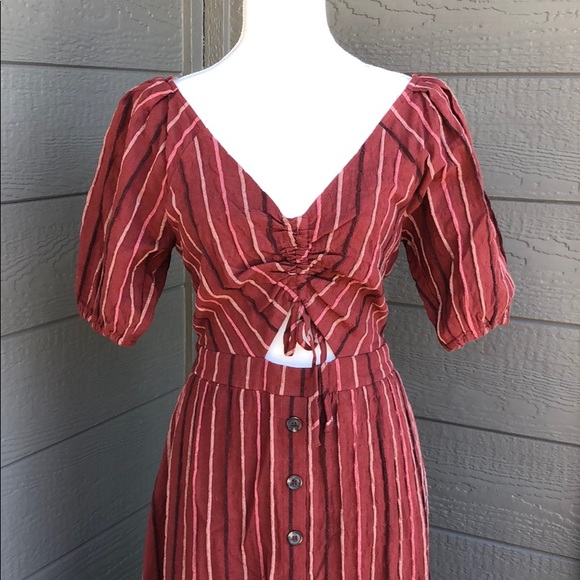 Main Strip Prairie Synch Midi Dress - Picture 3 of 8